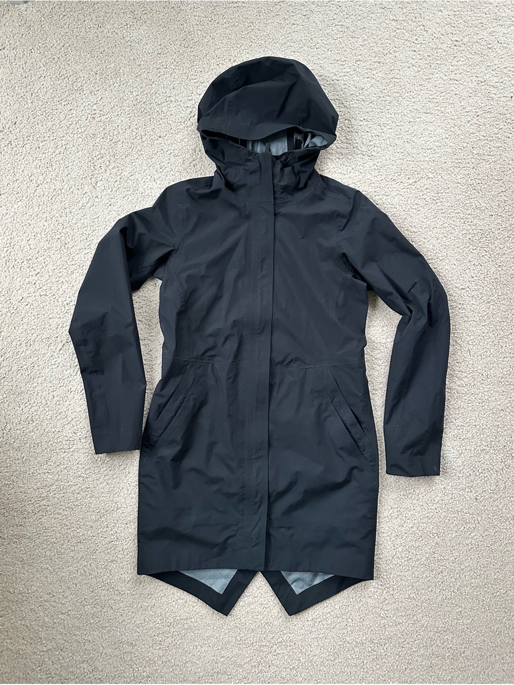 lululemon athletica Black Hooded Waterproof Trench